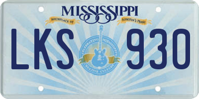 MS license plate LKS930