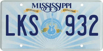 MS license plate LKS932