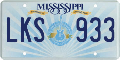 MS license plate LKS933