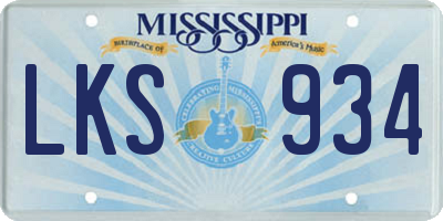 MS license plate LKS934
