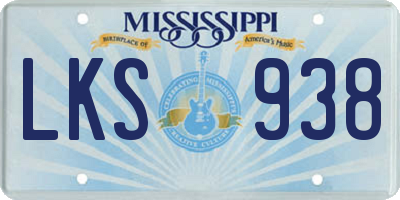 MS license plate LKS938
