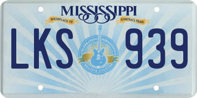 MS license plate LKS939