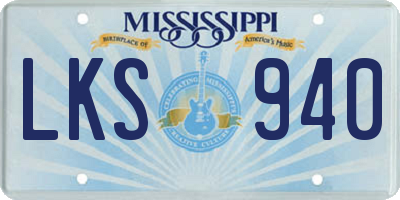 MS license plate LKS940