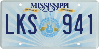 MS license plate LKS941