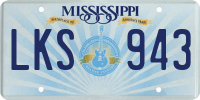 MS license plate LKS943