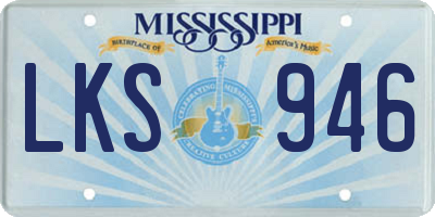 MS license plate LKS946