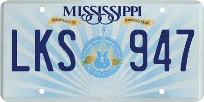 MS license plate LKS947