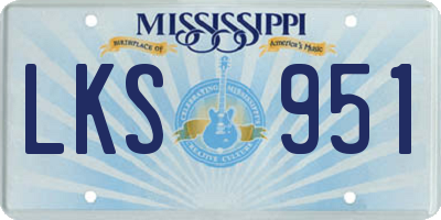 MS license plate LKS951