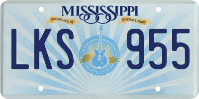 MS license plate LKS955