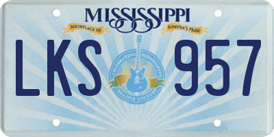 MS license plate LKS957