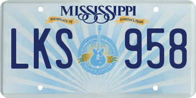 MS license plate LKS958