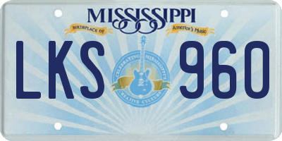 MS license plate LKS960