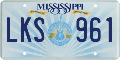 MS license plate LKS961
