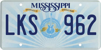 MS license plate LKS962