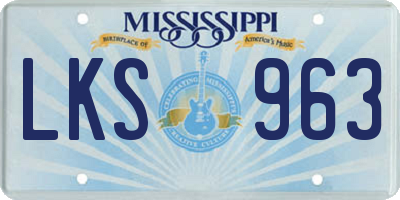 MS license plate LKS963