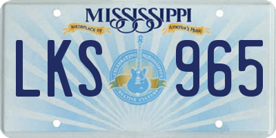 MS license plate LKS965