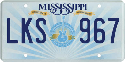 MS license plate LKS967