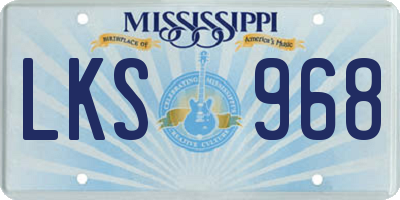 MS license plate LKS968