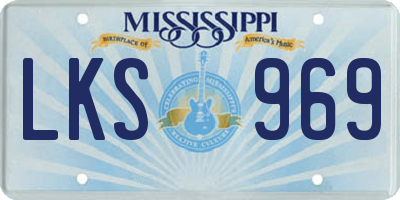 MS license plate LKS969
