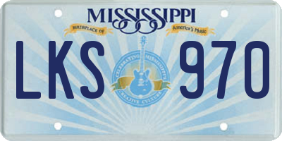 MS license plate LKS970