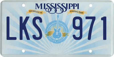 MS license plate LKS971