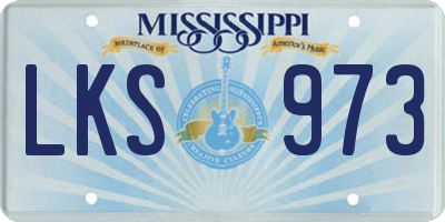 MS license plate LKS973