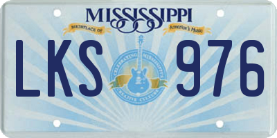 MS license plate LKS976