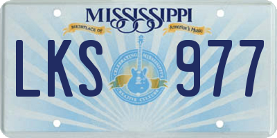 MS license plate LKS977