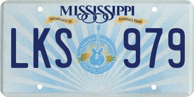 MS license plate LKS979