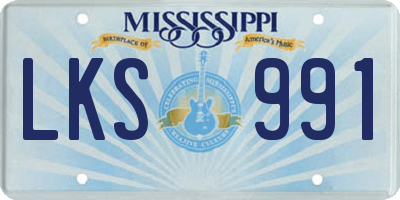 MS license plate LKS991