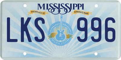MS license plate LKS996