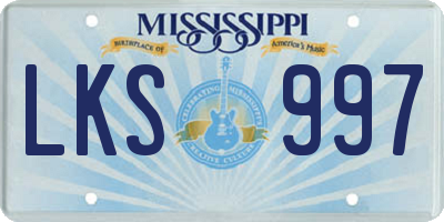 MS license plate LKS997