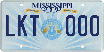 MS license plate LKT000