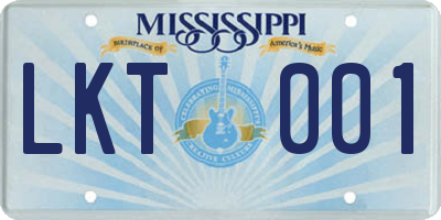 MS license plate LKT001