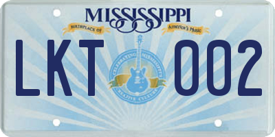 MS license plate LKT002