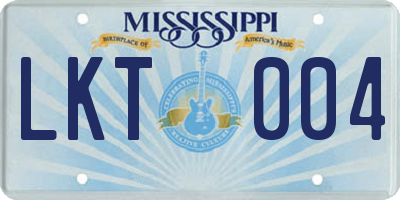 MS license plate LKT004