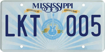 MS license plate LKT005