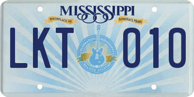 MS license plate LKT010