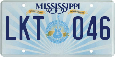 MS license plate LKT046