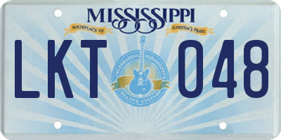 MS license plate LKT048