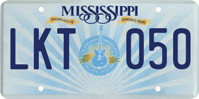MS license plate LKT050
