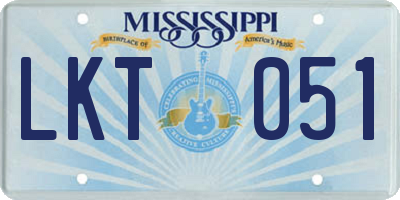 MS license plate LKT051