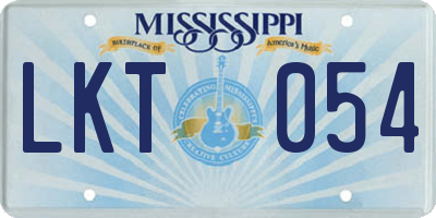 MS license plate LKT054