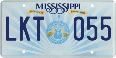 MS license plate LKT055