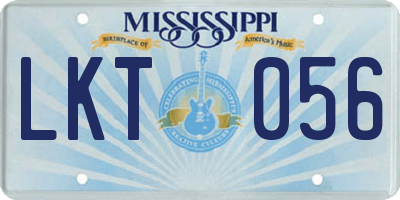 MS license plate LKT056