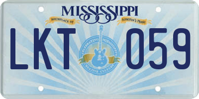 MS license plate LKT059