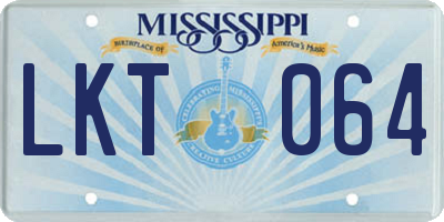 MS license plate LKT064