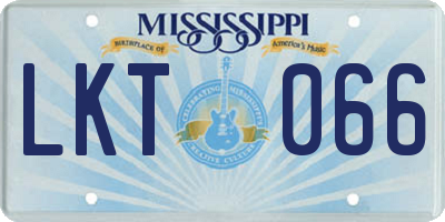 MS license plate LKT066