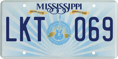 MS license plate LKT069