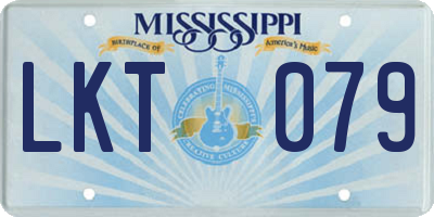MS license plate LKT079